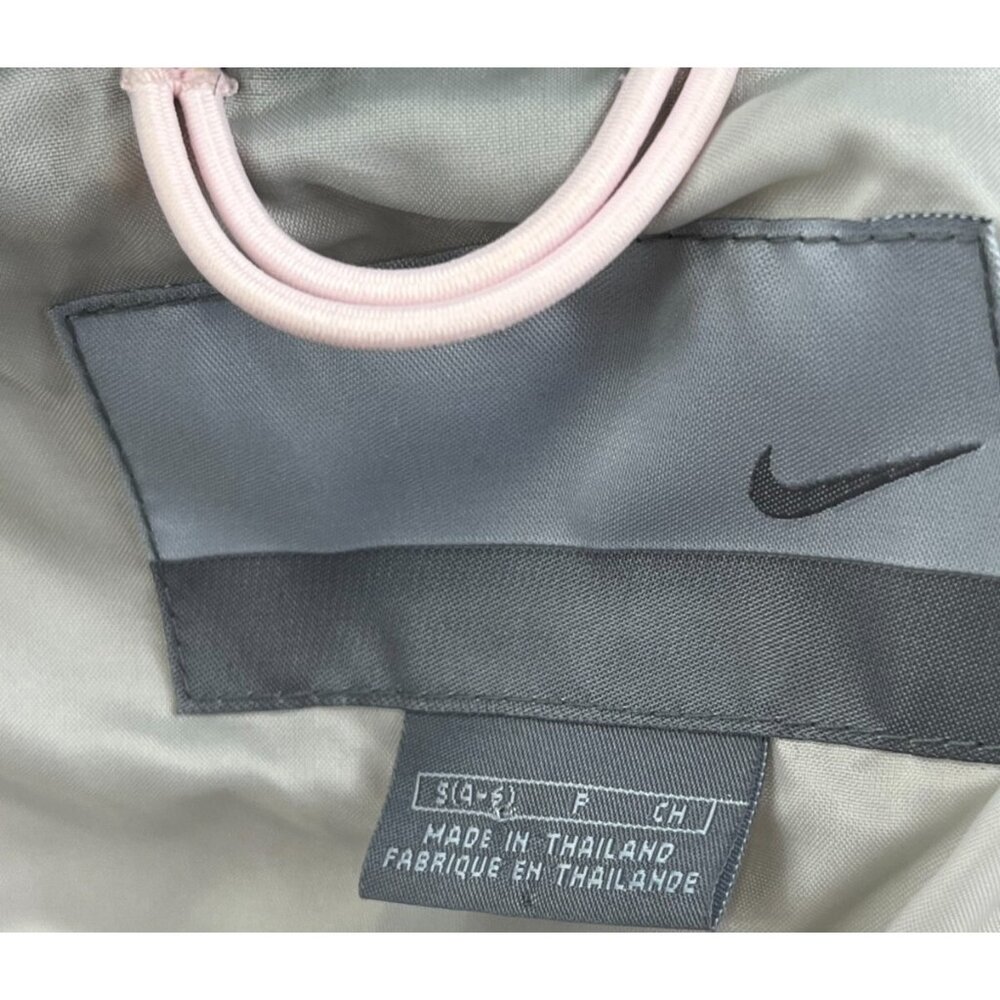 Vintage Nike Quilted Vest Womens Small Pink Faux Fur Collar Running Full Zip Y2K - Picture 3 of 14